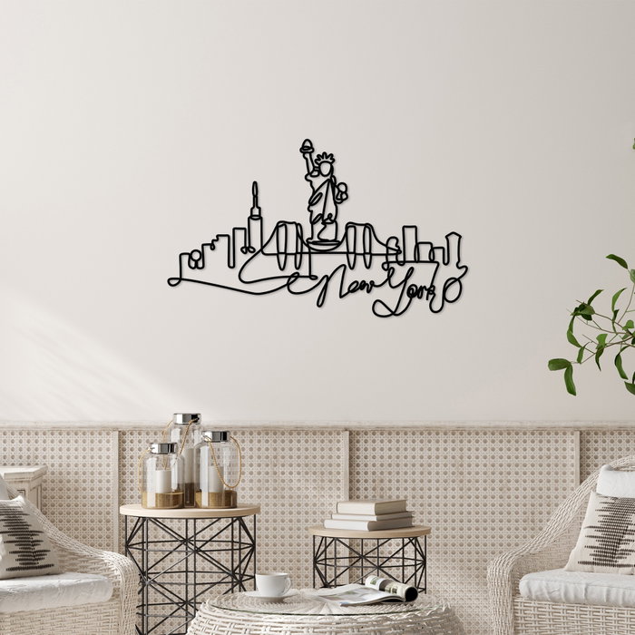 Wallity Newyork Escultura de Pared de Metal Negra Wallity Newyork Escultura de Pared de Metal Negra